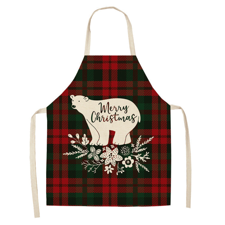 Yule Tide | Red Tartan Reindeer Print Christmas Apron Unisex