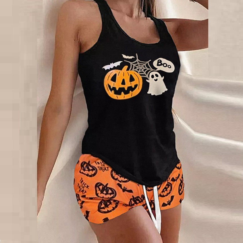 Trick & Treat | Pumpkin Ghost Halloween Pyjamas For Women