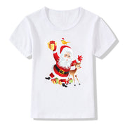 Merry Ember | White Santa Reindeer Christmas T-Shirt Unisex