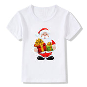 Merry Ember | White Santa Reindeer Christmas T-Shirt Unisex