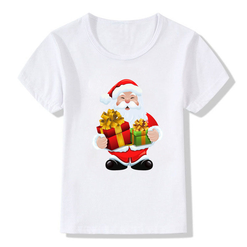 Merry Ember | White Santa Reindeer Christmas T-Shirt Unisex