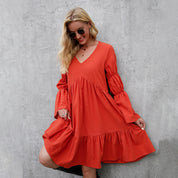 Lorna Kirkbridge | Mint Tiered Bell Sleeve Mini Dress For Women
