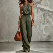 Sienna Murphy | Halter Wide-Leg Jumpsuit For Women