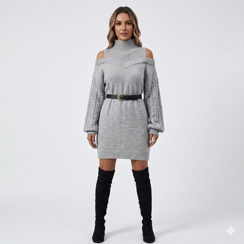 Amelie Laurent | Elegant Knit Mini Dress For Women