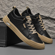 Nathaniel Cross | Classic Black Leather Sneakers For Men