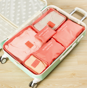 6-Piece Waterproof Packing Cubes Set - Watermelon Red