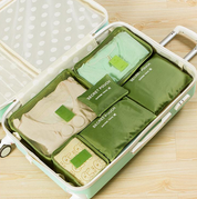 6-Piece Waterproof Packing Cubes Set - Green