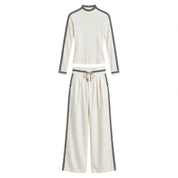 Olivia Kingswell | Striped Trim Two-Piece Set For Women