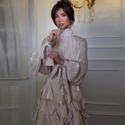 Mia Cooper | Elegant Ruffled Maxi Races Dress For Women