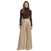 Imogen Pratt | Ribbed Knit Top & Shimmer Skirt Set For Women