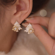 Star | Gold Rotatable Snowflake Christmas Earrings For Women