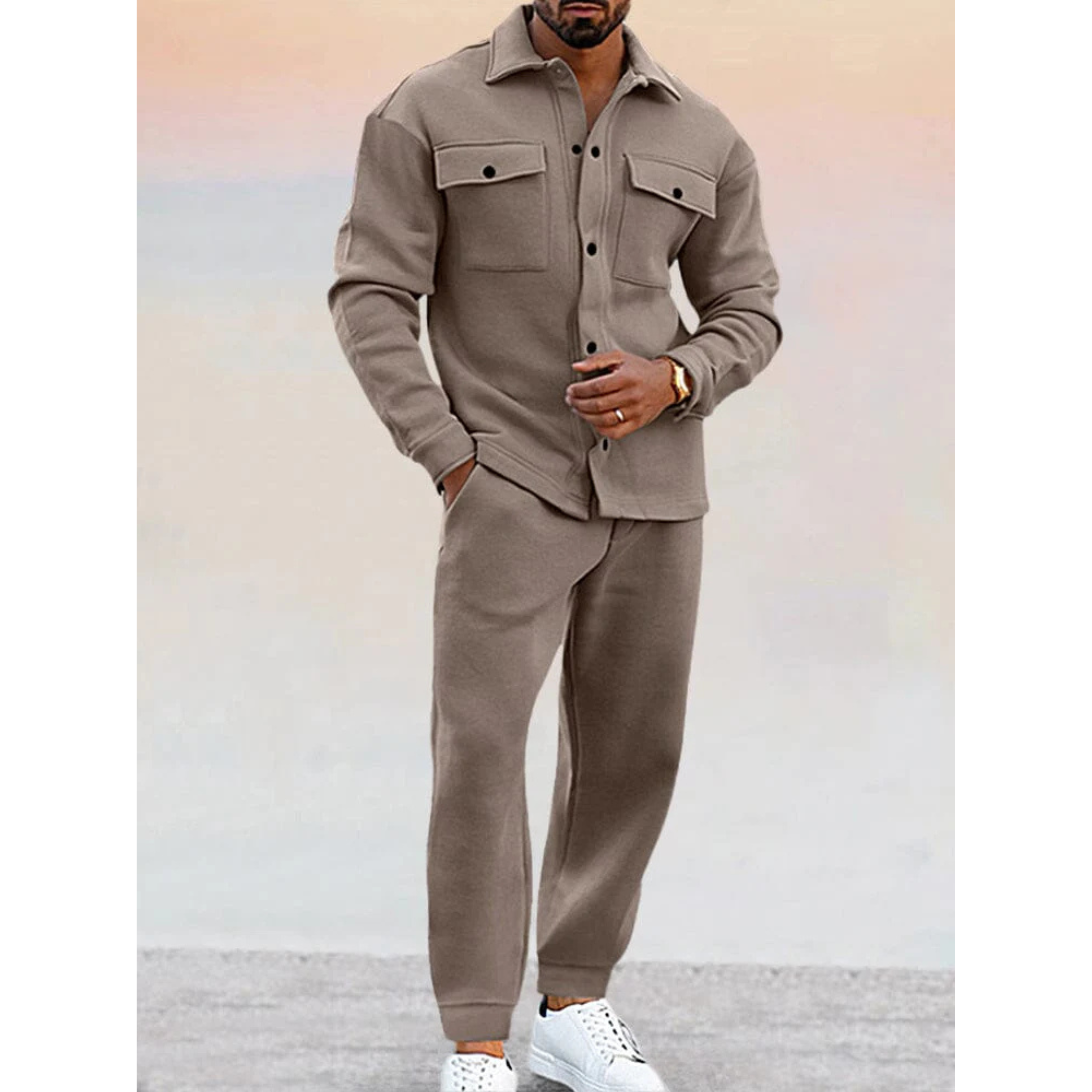 Ethan Campbell | Fleece Tracksuit Two-Piece Set For Men