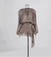 Lauren Murphy | Puff Sleeve Waist-Tie Mini Dress For Women