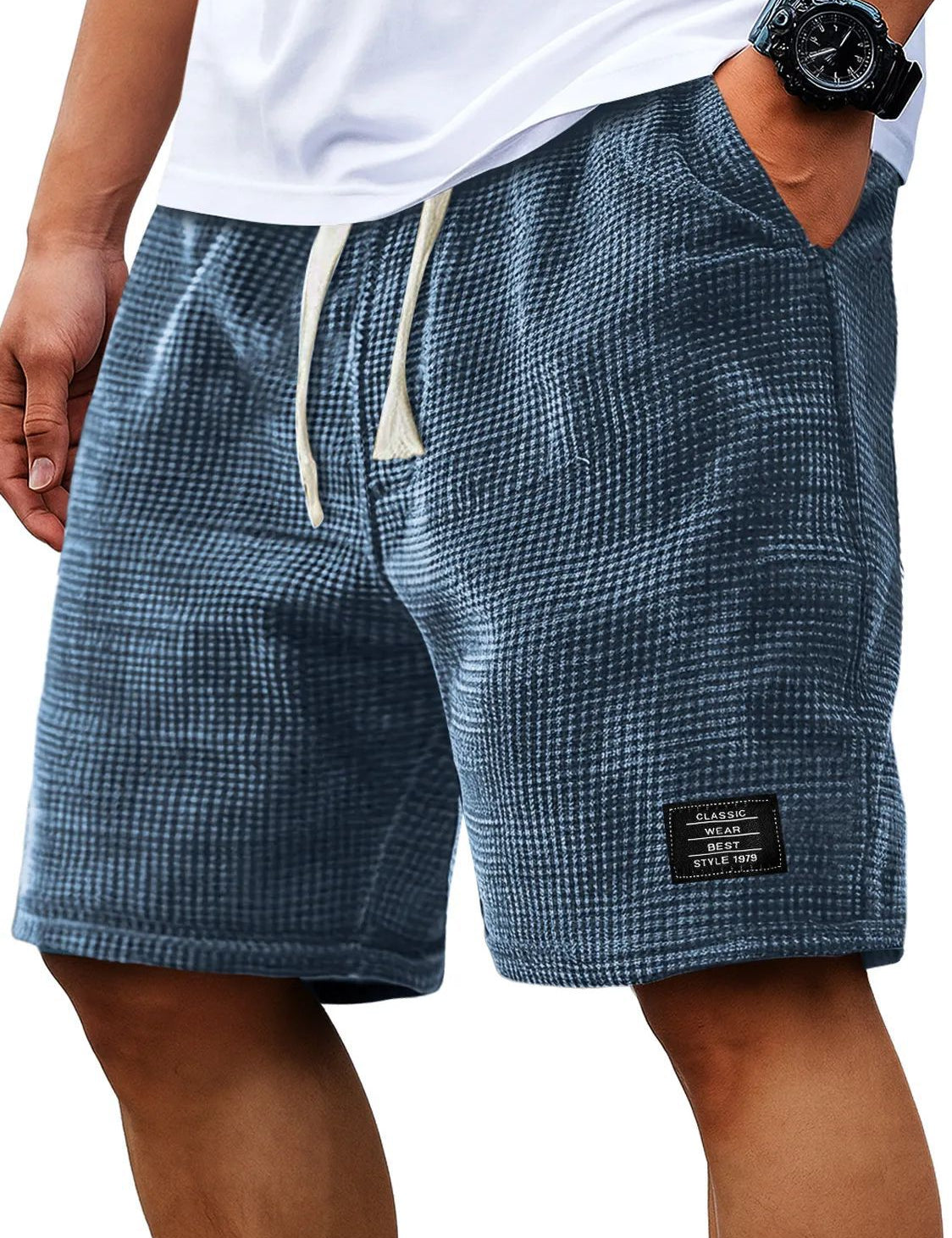 Corey Whitworth | Waffle-Knit Casual Shorts For Men