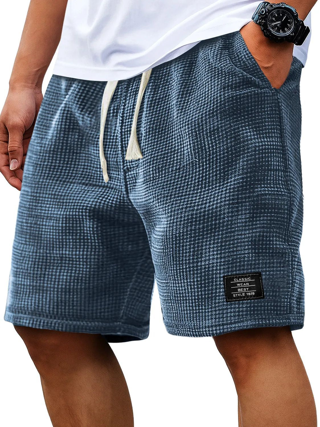 Corey Whitworth | Waffle-Knit Casual Shorts For Men