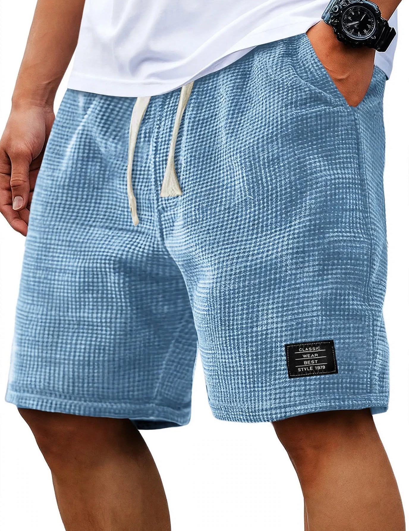 Corey Whitworth | Waffle-Knit Casual Shorts For Men