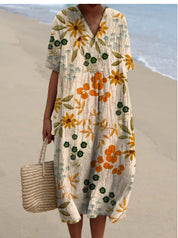 Bice Tidmore | Floral Print V-Neck Midi Dress For Women