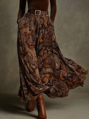 Rosalyn Whitlock | Velvet Top & Paisley Maxi Skirt Set For Women