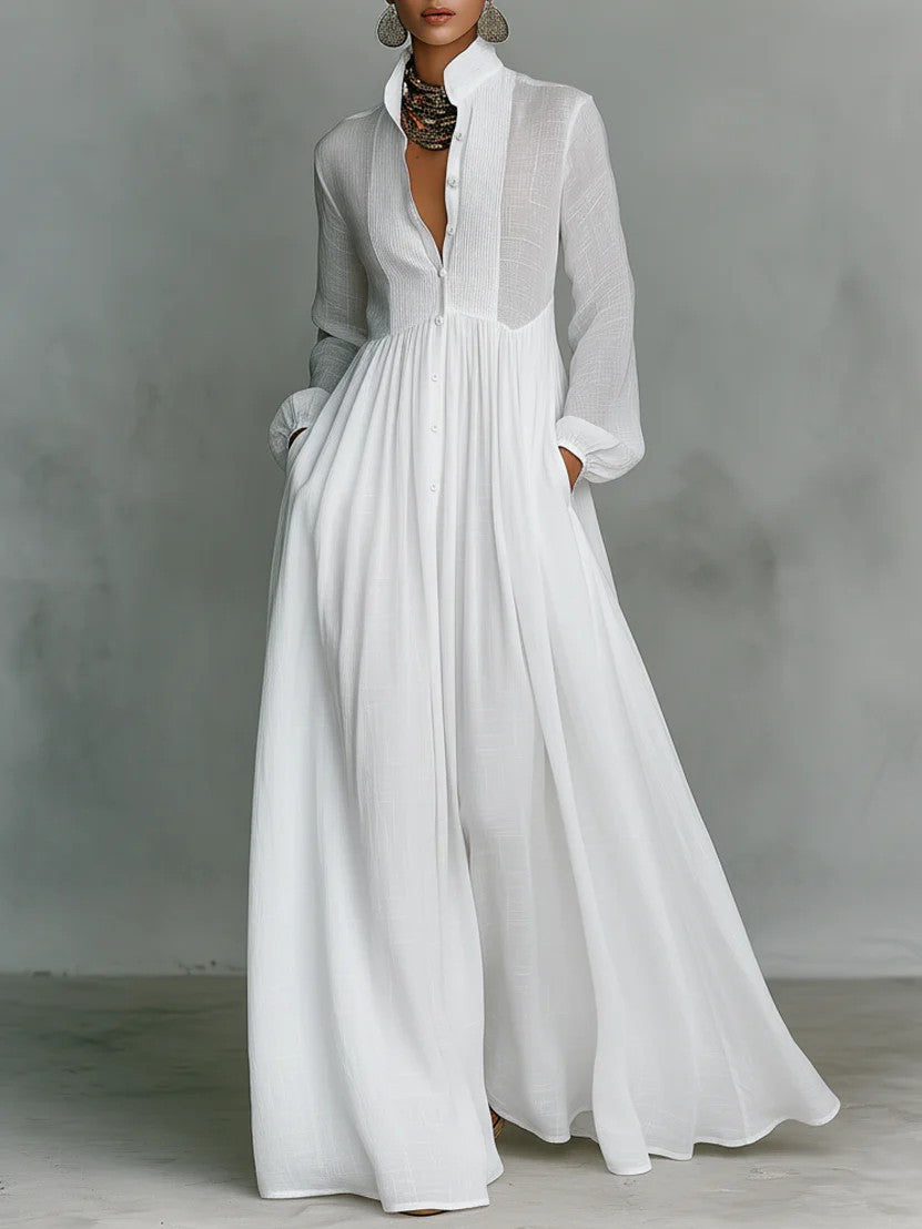 Harper White | Elegant Long Sleeve Maxi Dress For Women