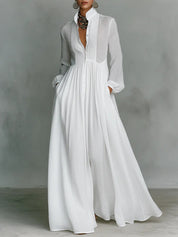 Harper White | Elegant Long Sleeve Maxi Dress For Women