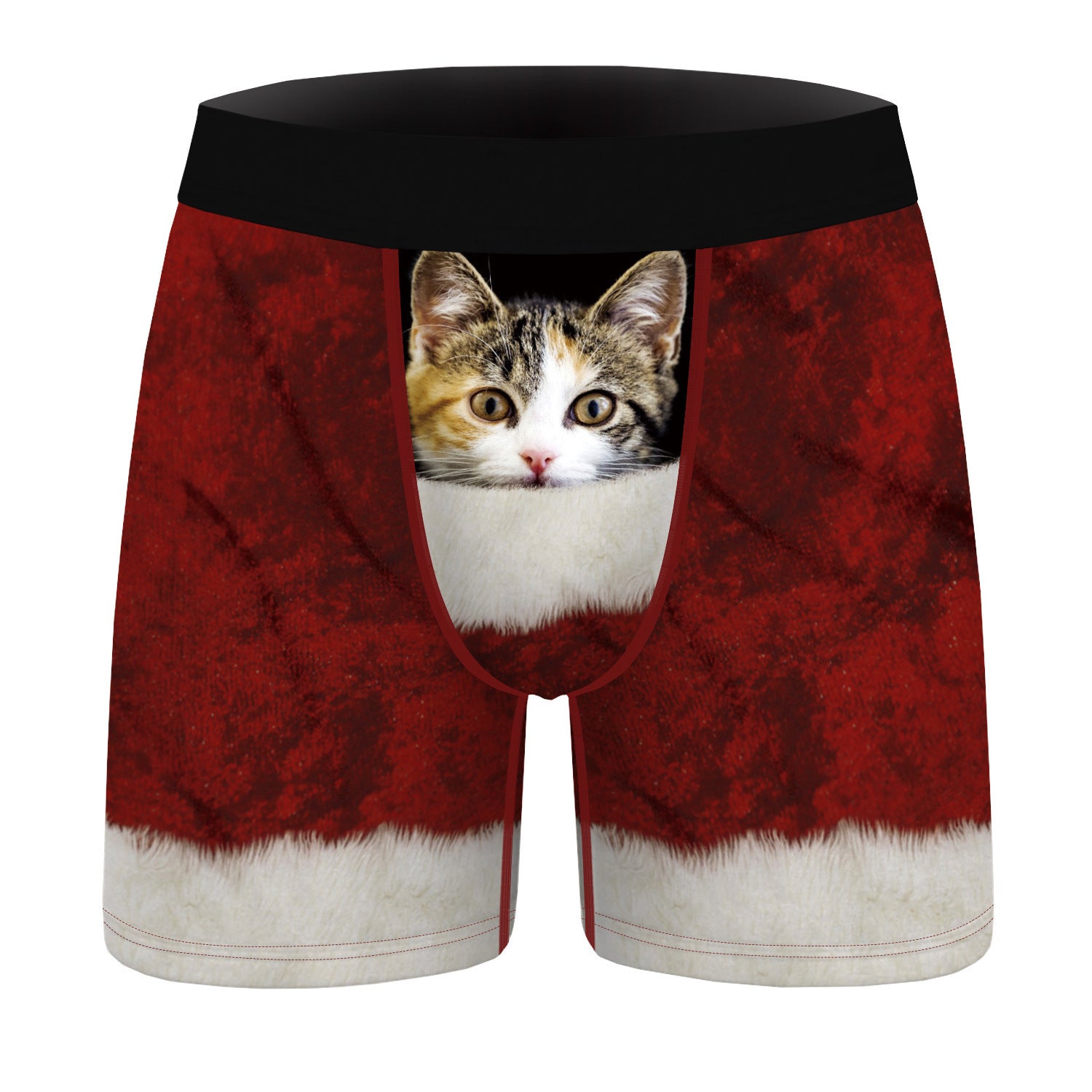 Candy Stripe | Red Candy Cane Print Christmas Boxer Briefs For Men