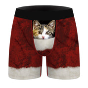 Candy Stripe | Red Candy Cane Print Christmas Boxer Briefs For Men