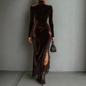 Vivienne Hartley | Elegant Velvet Maxi Races Dress For Women