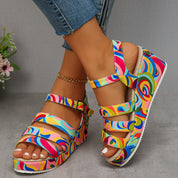 Piper Ashworth | Multicolour Platform Wedge Sandals For Women