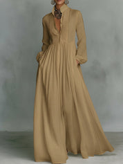 Harper White | Elegant Long Sleeve Maxi Dress For Women