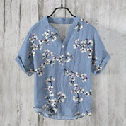 Filippo Rushcombe | Art Print Linen-Look Short Sleeve Shirt For Men