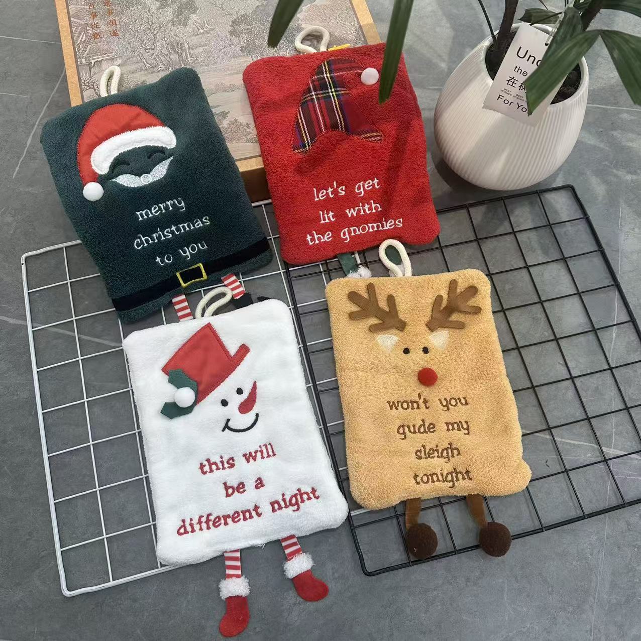 North Star | Green Santa Christmas Hand Towel Unisex