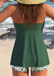 Imogen Foster | Pleated Tankini Top With Ruffle Detail For Women