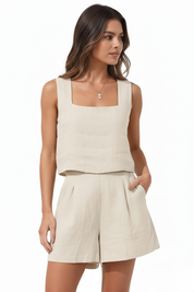 Sabrina Moreau | Linen Two Piece Set For Women