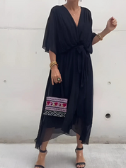 Seraphina Laurent | Elegant Wrap Maxi Dress For Women