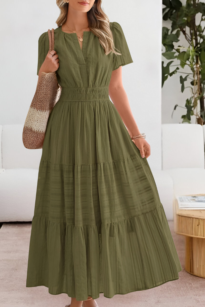 Chloe Evans | Tiered Flutter-Sleeve Maxi Dress For Women