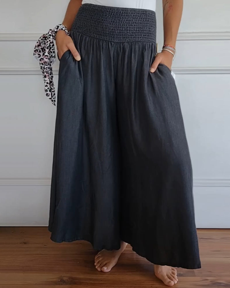 Beatrice Lonsdale | Linen Maxi Skirt With Elastic Waist For Women
