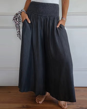 Beatrice Lonsdale | Linen Maxi Skirt With Elastic Waist For Women