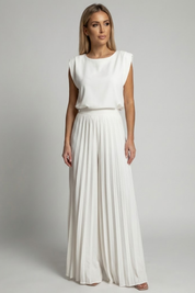 Bianca Moretti | Elegant Pleated Jumpsuit For Women