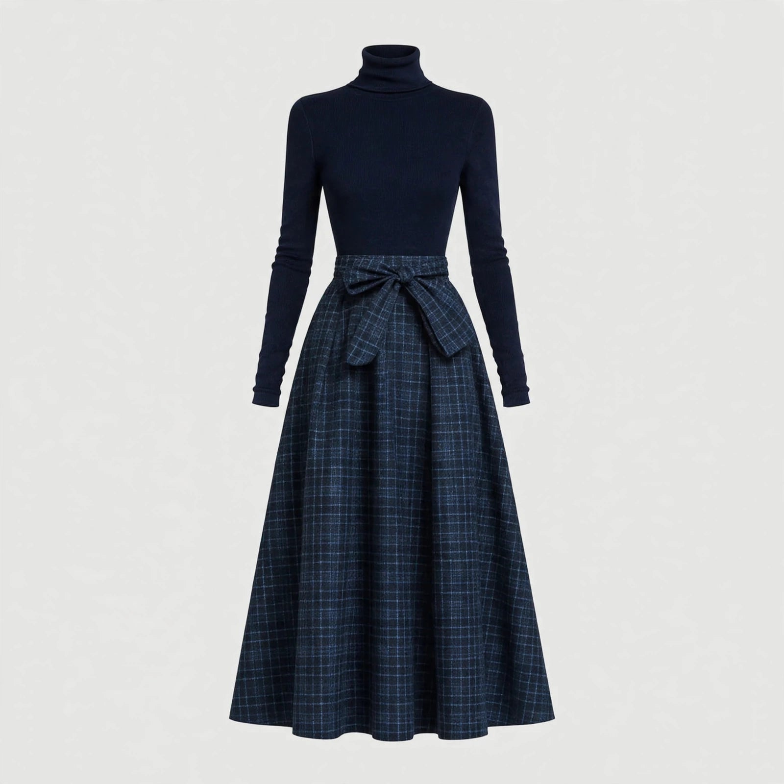 Matilda Sheppard | Plaid Skirt And Turtleneck Set For Women