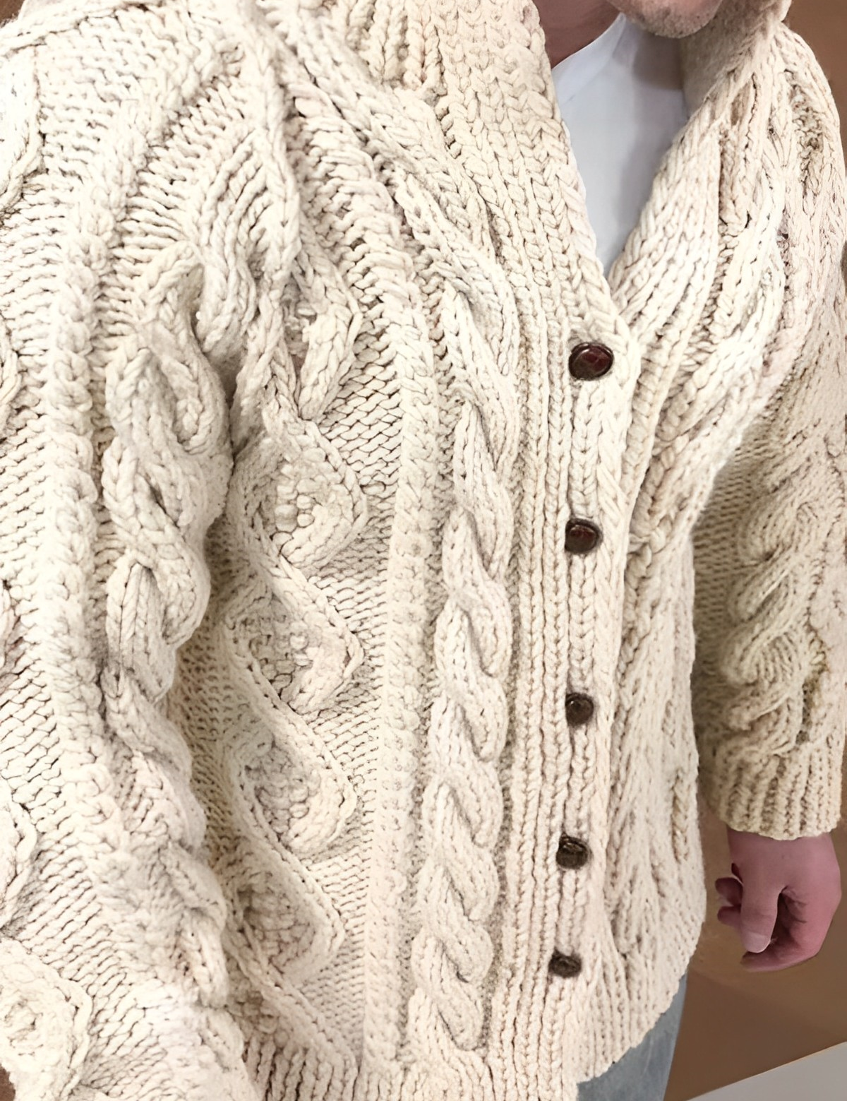 Leonardo Voss | Chunky Knit Zip Cardigan For Men