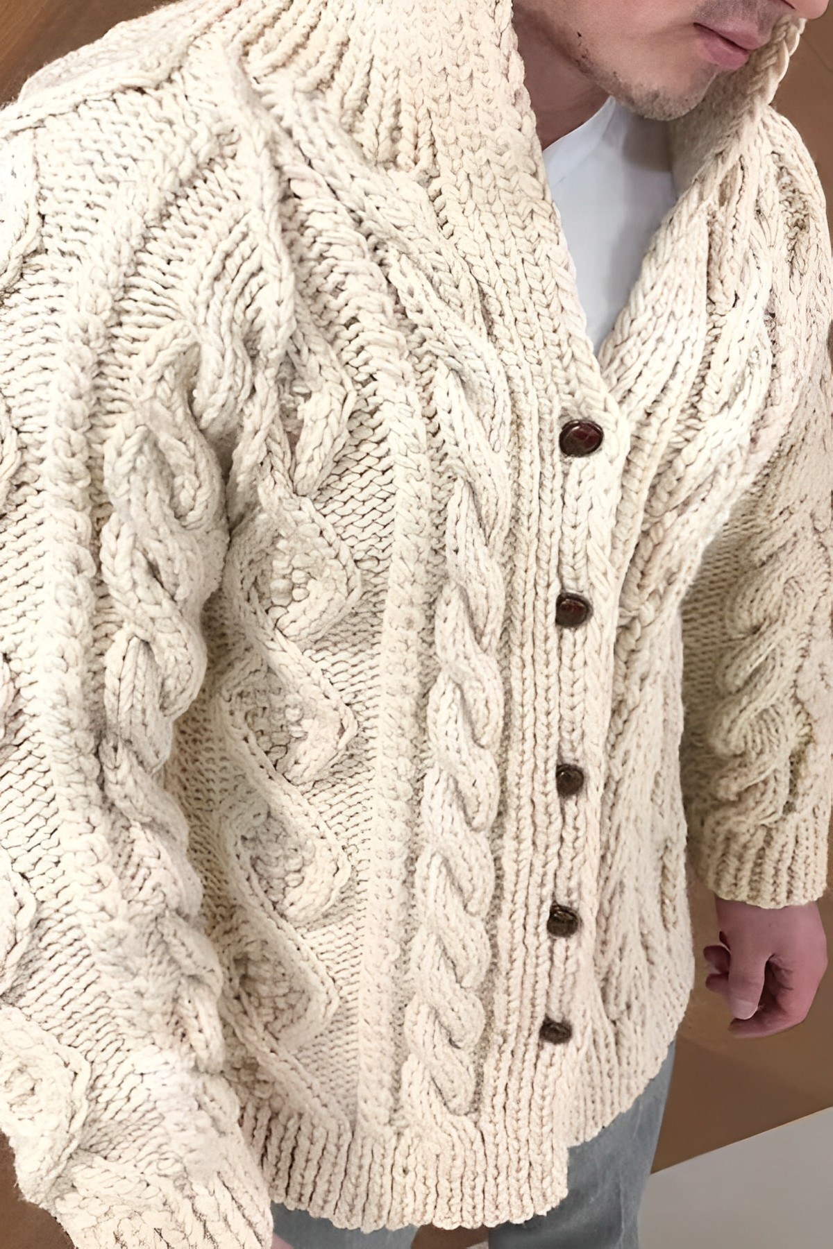 Leonardo Voss | Chunky Knit Zip Cardigan For Men