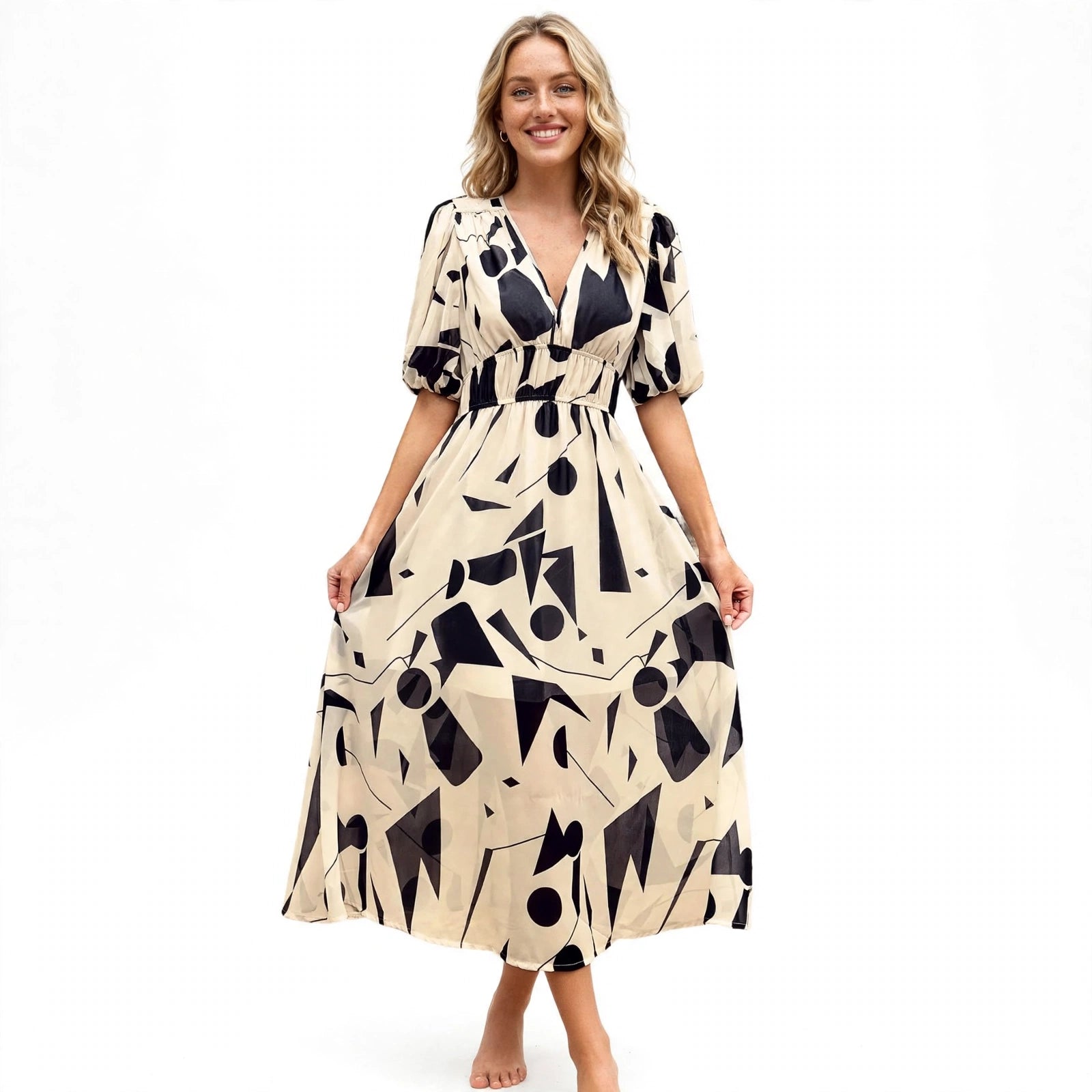 Talia Sutcliffe | Abstract Print Summer Dress For Women