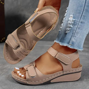 Mia Reynolds | Soft Leather Orthopedic Wedge Sandals For Women