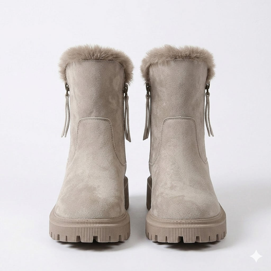 Elena Moretti | Fur Trim Winter Boots For Women