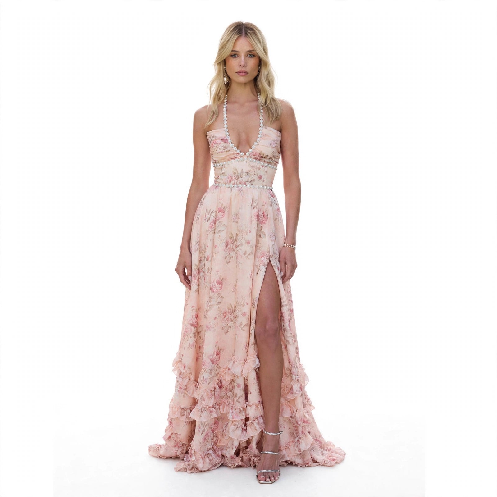 Olivia Redmond | Floral Halter Maxi Dress For Women