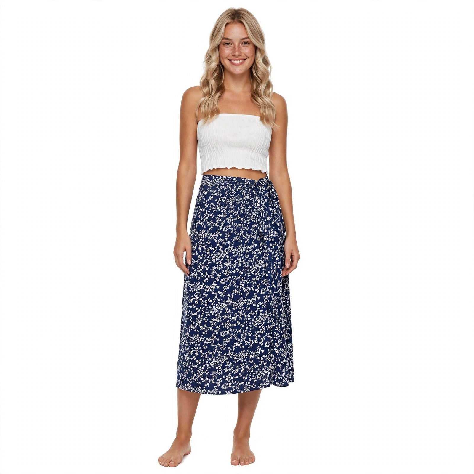 Maeve Thornton | Ditsy Floral Split-Hem Midi Skirt