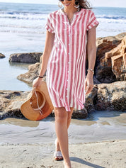 Millie Ashgrove | Striped V-Neck Summer Dress For Women