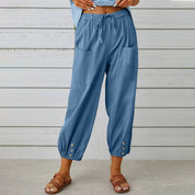 Lauren Cooper | Relaxed Drawstring Cropped Trousers For Women