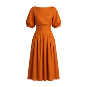 Ivy Marsh | Puff Sleeve Top And Midi Skirt Set For Women