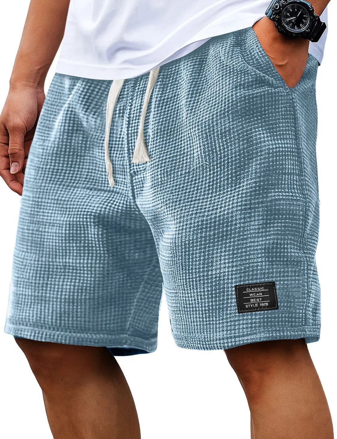 Corey Whitworth | Waffle-Knit Casual Shorts For Men